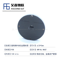 φ25*3mm流水线设备管理生产管理超高频RFID抗金属电子标签