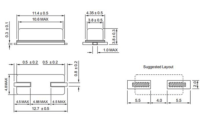 WTL维拓 WX7 49SMD 4MHz 20pF 30ppm石英晶体用于测试仪器图片