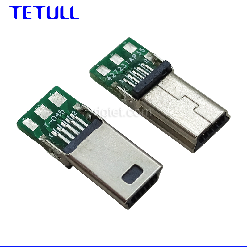 mini usb 10Pin 数据线端子带PCB焊线式铁壳连接器图片