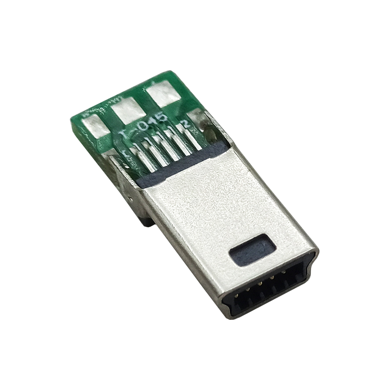 mini usb 10Pin 数据线端子带PCB焊线式铁壳连接器图片