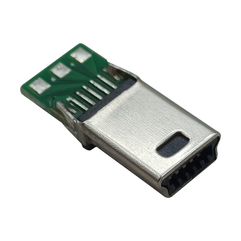 电子连接器 mini usb 10Pin公头可定制PCB板焊线式线材接线端子10焊点图片