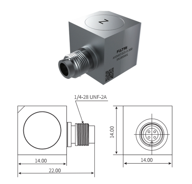 三轴压电式加速度传感器 AYDV07-300图片