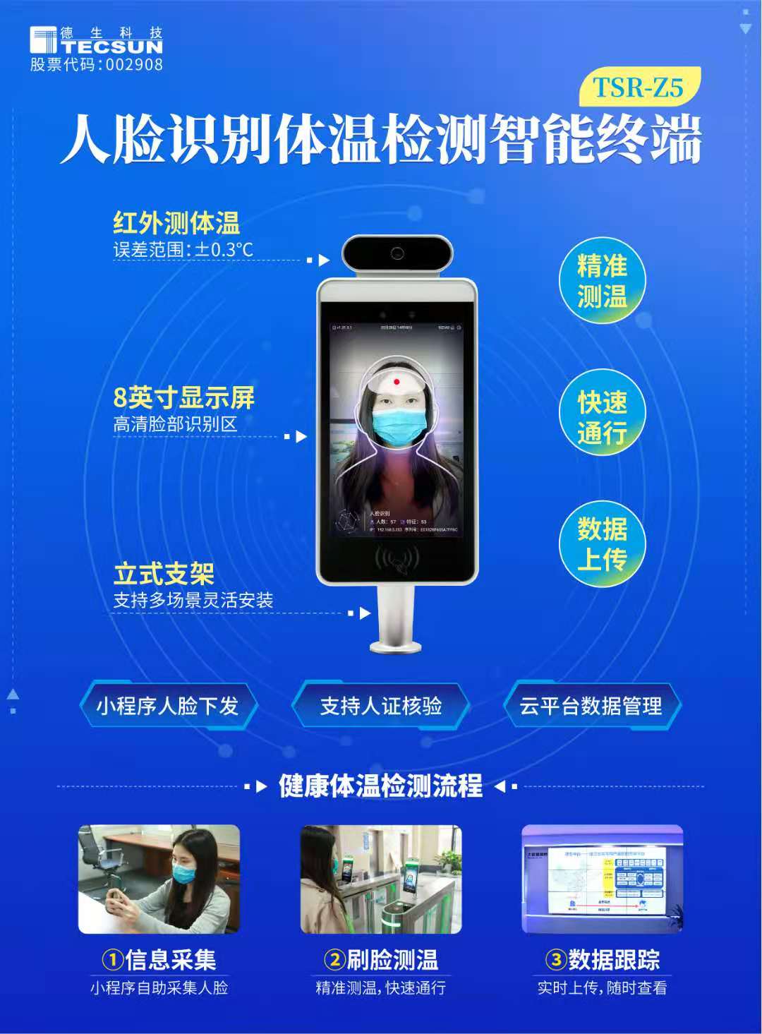 实名红外体温检一体机图片