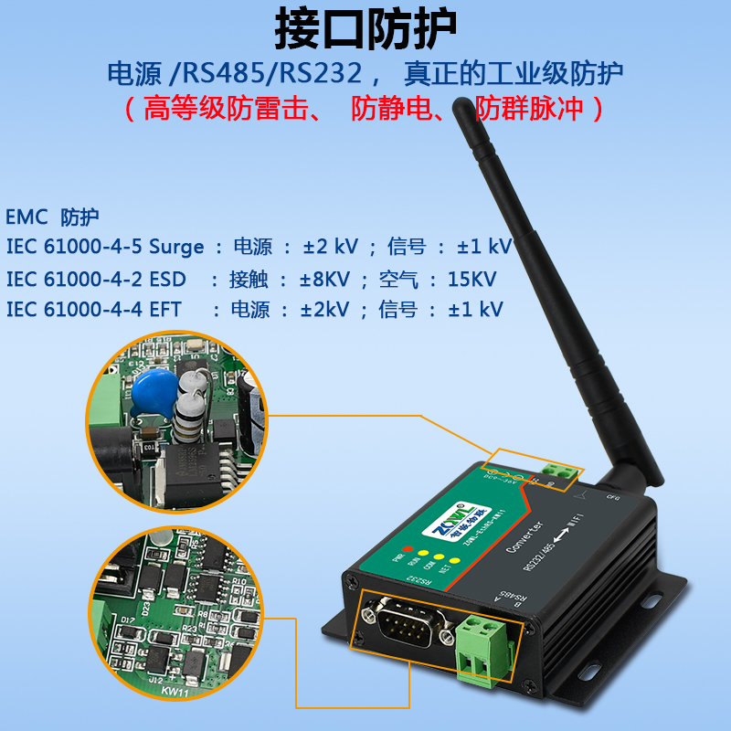智嵌 WIFI串口服务器RS485/232图片