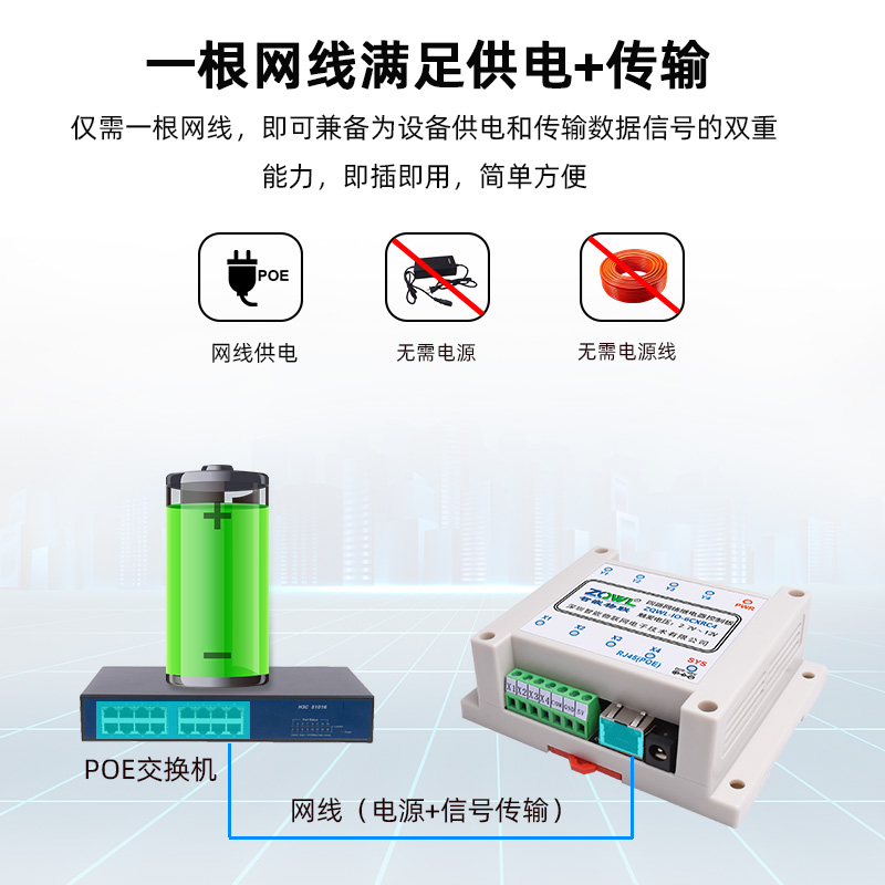4路POE功能网络继电器控制板图片