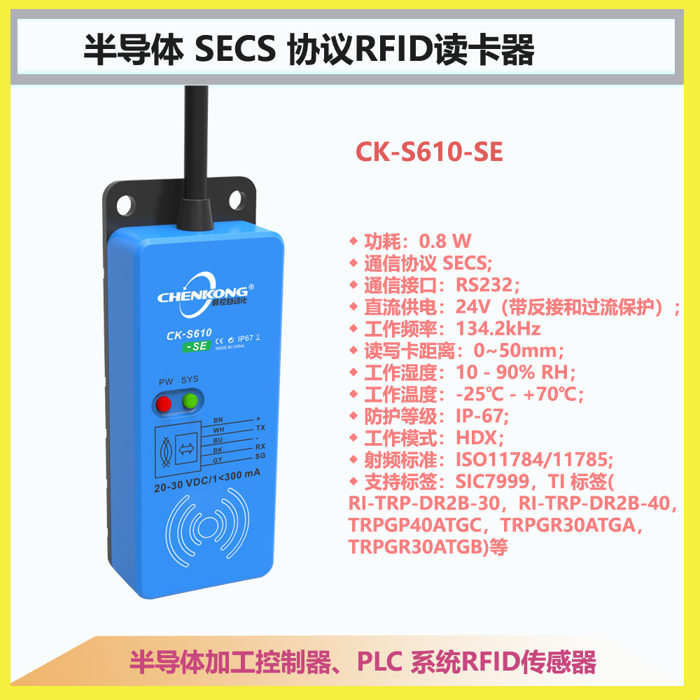 RFID晶圆转台SECS工业半导体生产读写头CK-S610-SE图片