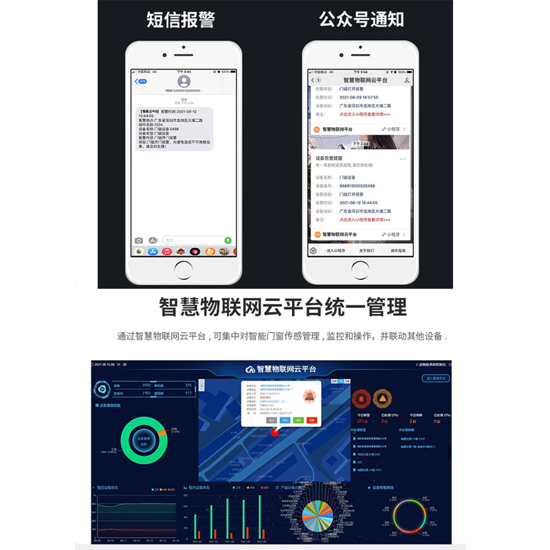 智慧安防 NB-IOT物联网门磁报警器无线电话疫情社区酒店隔离电子封条图片
