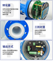 废水污水 泥浆液体污水流量监测防腐电磁流量计
