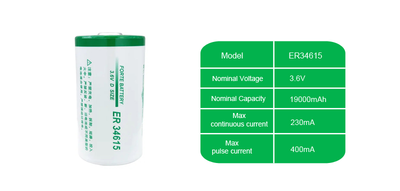 3.6V ER34615 19000mAh 智能燃气表电池图片