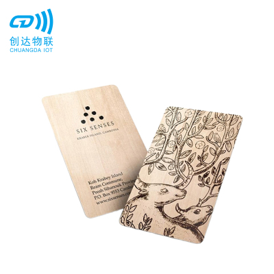 NTAG213芯片木质卡 手机可读写酒店房卡 RFID防水木头材质高端房卡