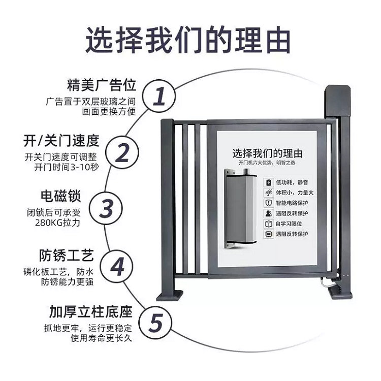 小区智能电动广告门栅栏门 图片