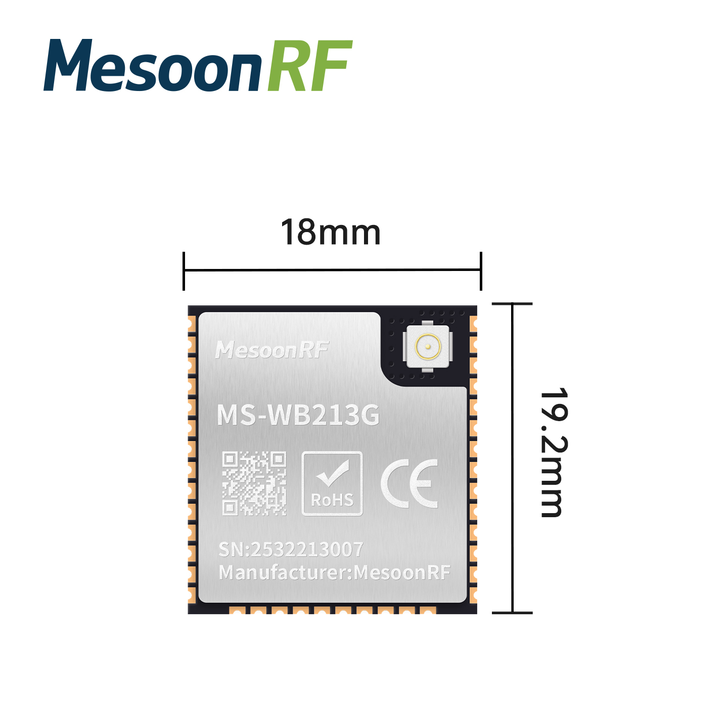 2.4G WiFi数传模块+蓝牙4.2双核物联网模组MS-WB213G图片
