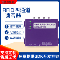 rfid超高频四通道固定式读卡器多通道远距离读写一体式通道读写器