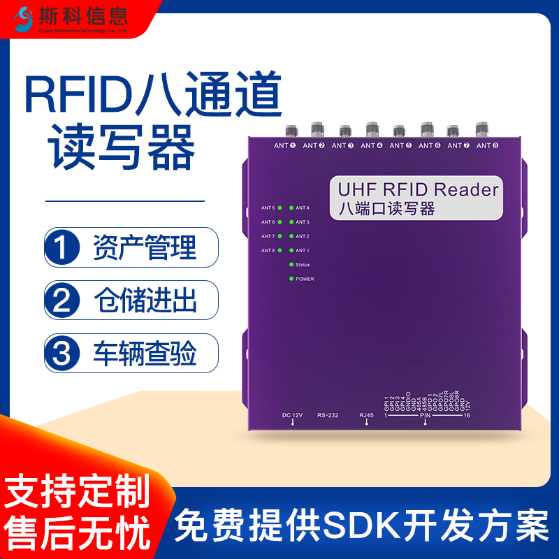 rfid读写器固定式远距离超高频电子标签阅读器八通道分体式读写器图片