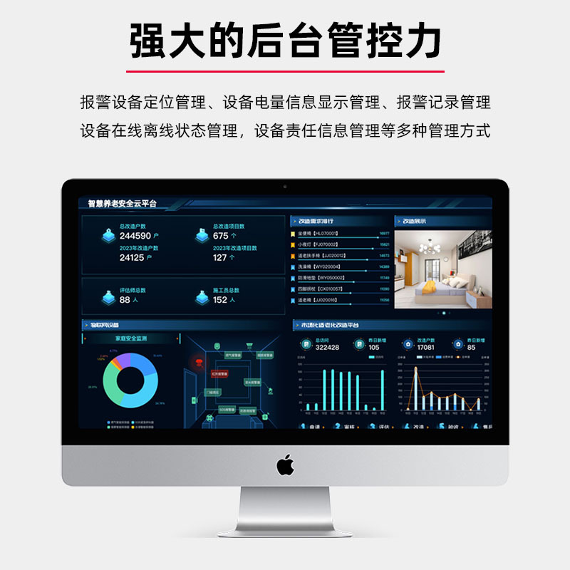 wifi智能家用居家老人适老化改造60G睡眠呼吸心率养老监测报警器图片