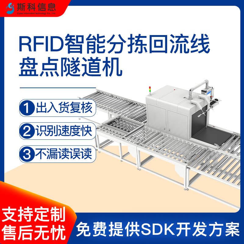 RFID隧道式盘点通道机智能称重自动分拣回流线无人化仓库管理设备图片