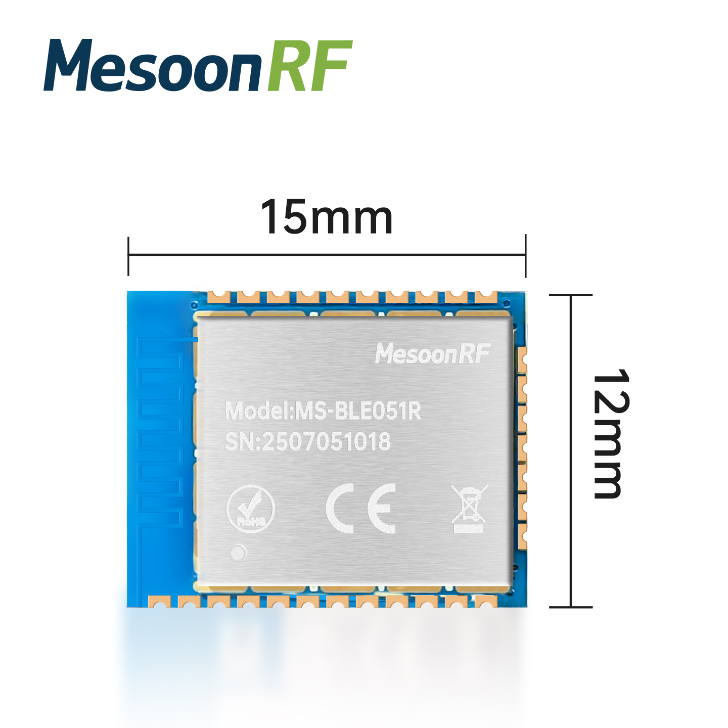 超低功耗BLE5.1蓝牙模块小尺寸主从一体无线串口透传MS-BLE051R图片