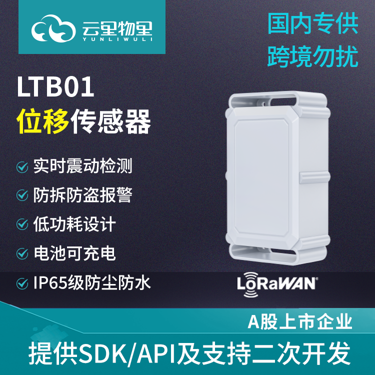 LoRaWAN位移传感器 无线资产监管防拆报警 磁吸充电 内置 G-sensor图片