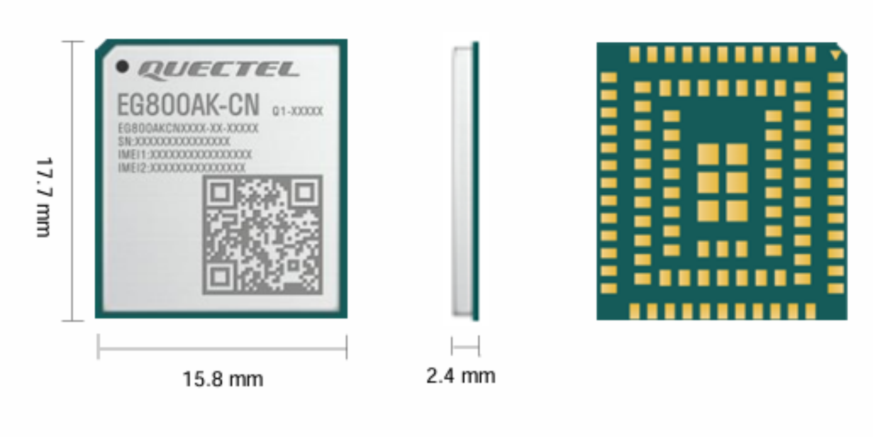 移远EG800AK物联网4G全网通CAT1通信模块支持TCP/MQTT通讯ASR模组图片