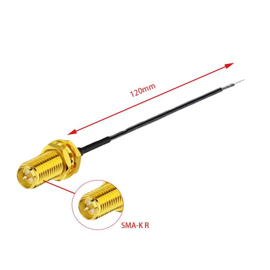 天线转接线 射频同轴线 SMA 母头外螺内针转剥线 RG1.13 线长120mm  4件套 RF射频连接线  适用所有射频发射 / 接收通信系统图片