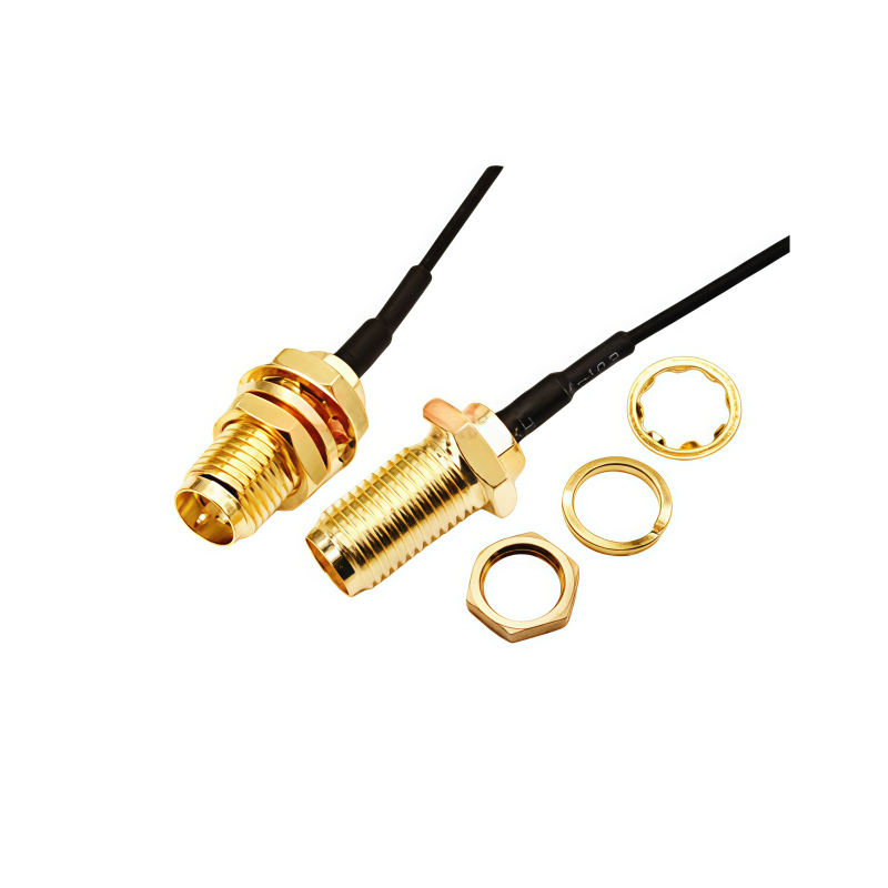 天线转接线 射频同轴线 SMA母头外螺内针转 MMCX 弯头  RG1.13 线长150mm   RF射频连接线  适用所有射频发射 / 接收通信系统图片