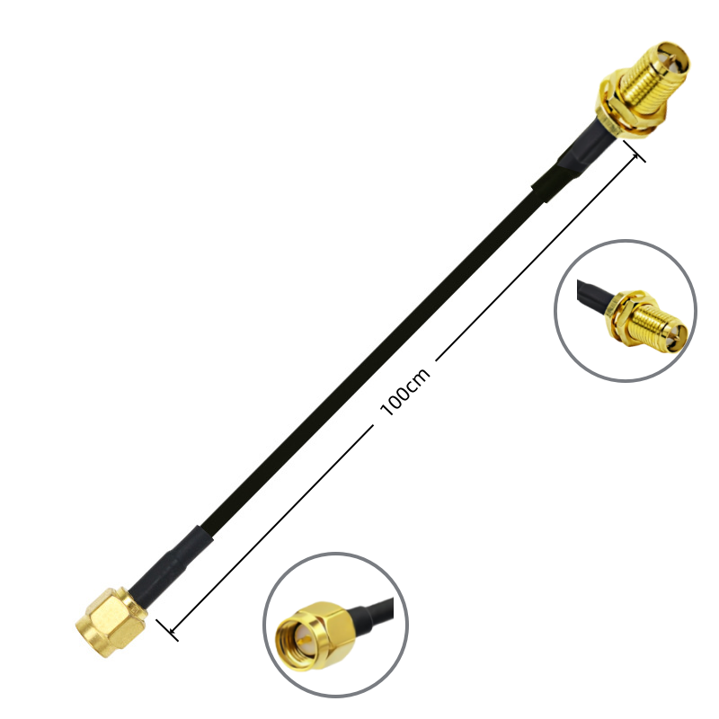 天线转接线 射频同轴线 SMA母头外螺内针转 SMA-J 公头内螺内针  RG174 线长1米   RF射频连接线  适用所有射频发射 / 接收通信系统图片