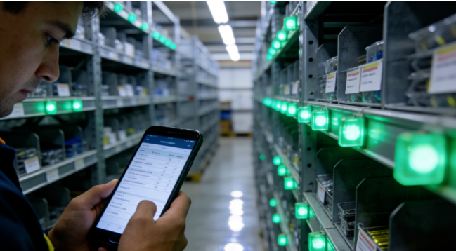 仓储找料难、盘库慢？蓝牙定位亮灯快速寻物、拣货高效管理图片