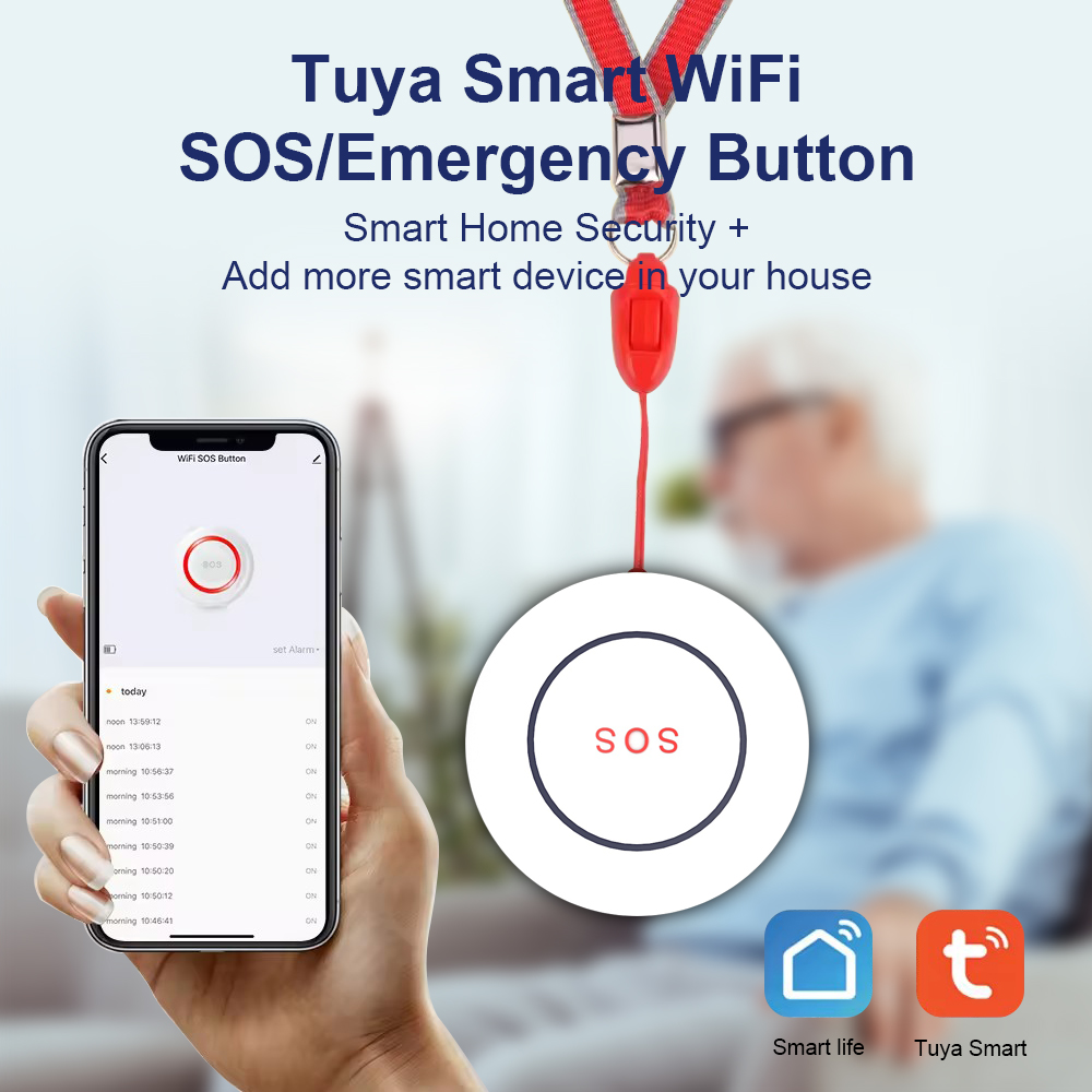 随意贴圆形sos紧急报警器呼叫按钮无线智能定位器老人儿童防丢器图片