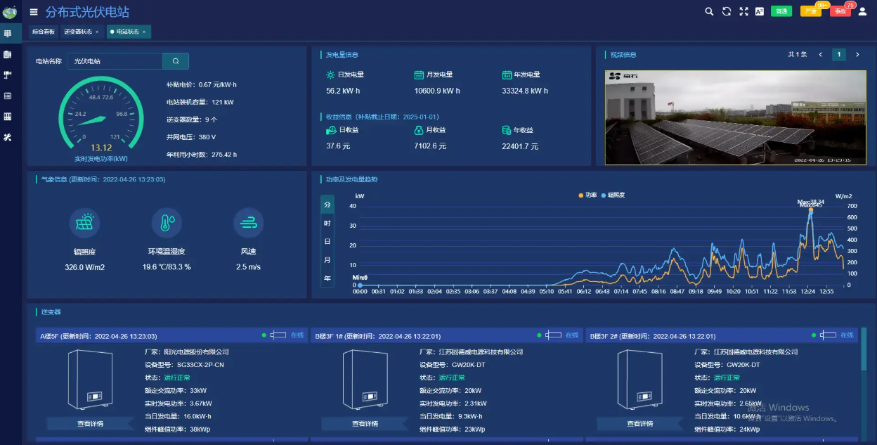 分布式光伏运维全景监测平台 光伏气象环境视频全生命周期运维图片