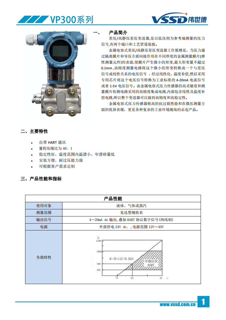 差压式单侧压力-高静压变送器VP305图片