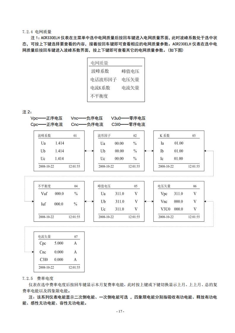 液晶款电表ACR220EL三相四线LCD显示96外形开孔88X88进深92安科瑞用于SCADA系统和能源管理系统中图片