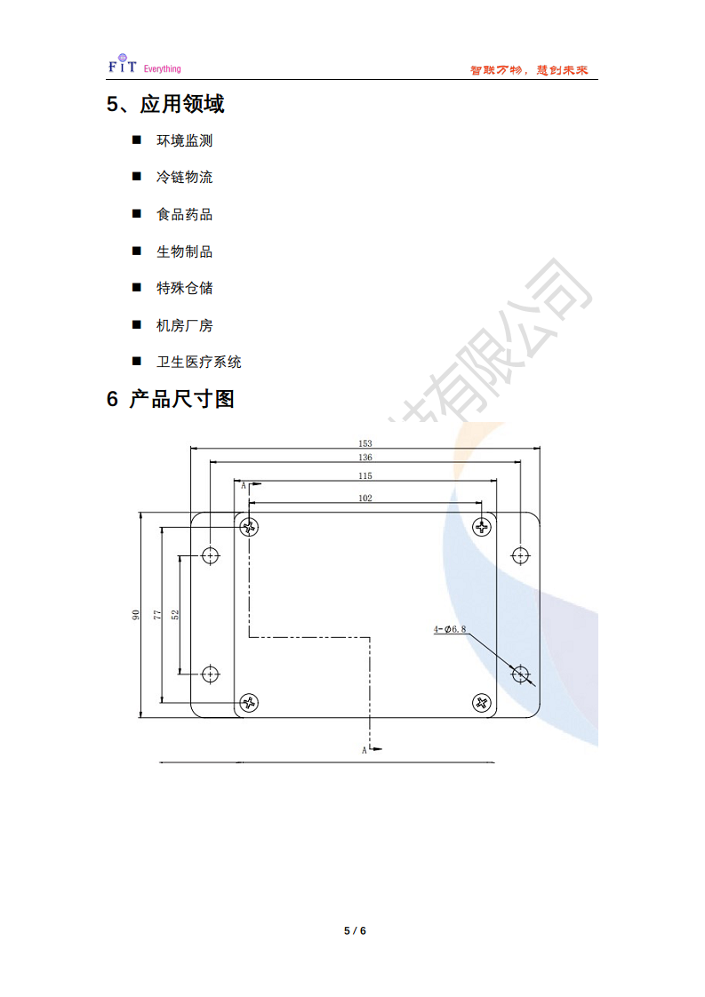 无线智能温湿度传感器图片