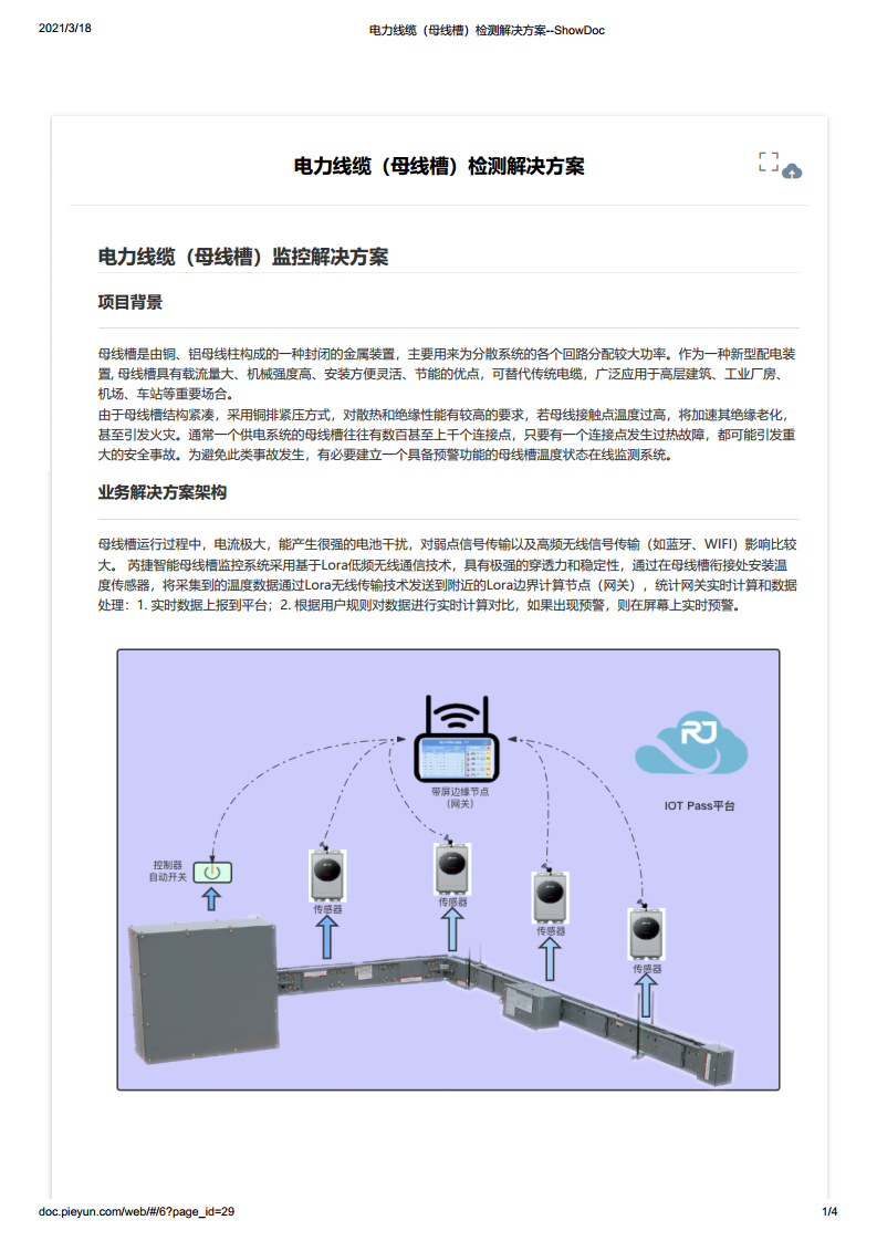 LoRa远距离低功耗母线槽温度监测系统图片
