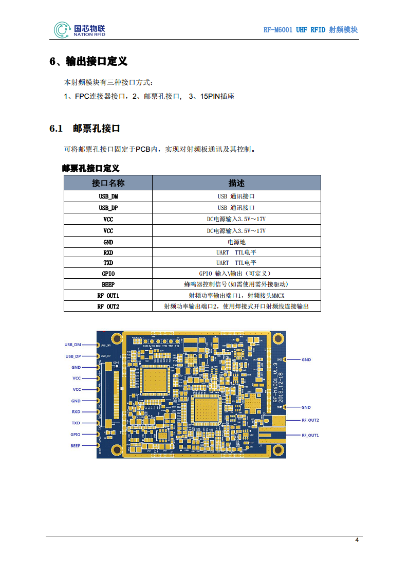 单通道读写器模块  RF-M6001图片