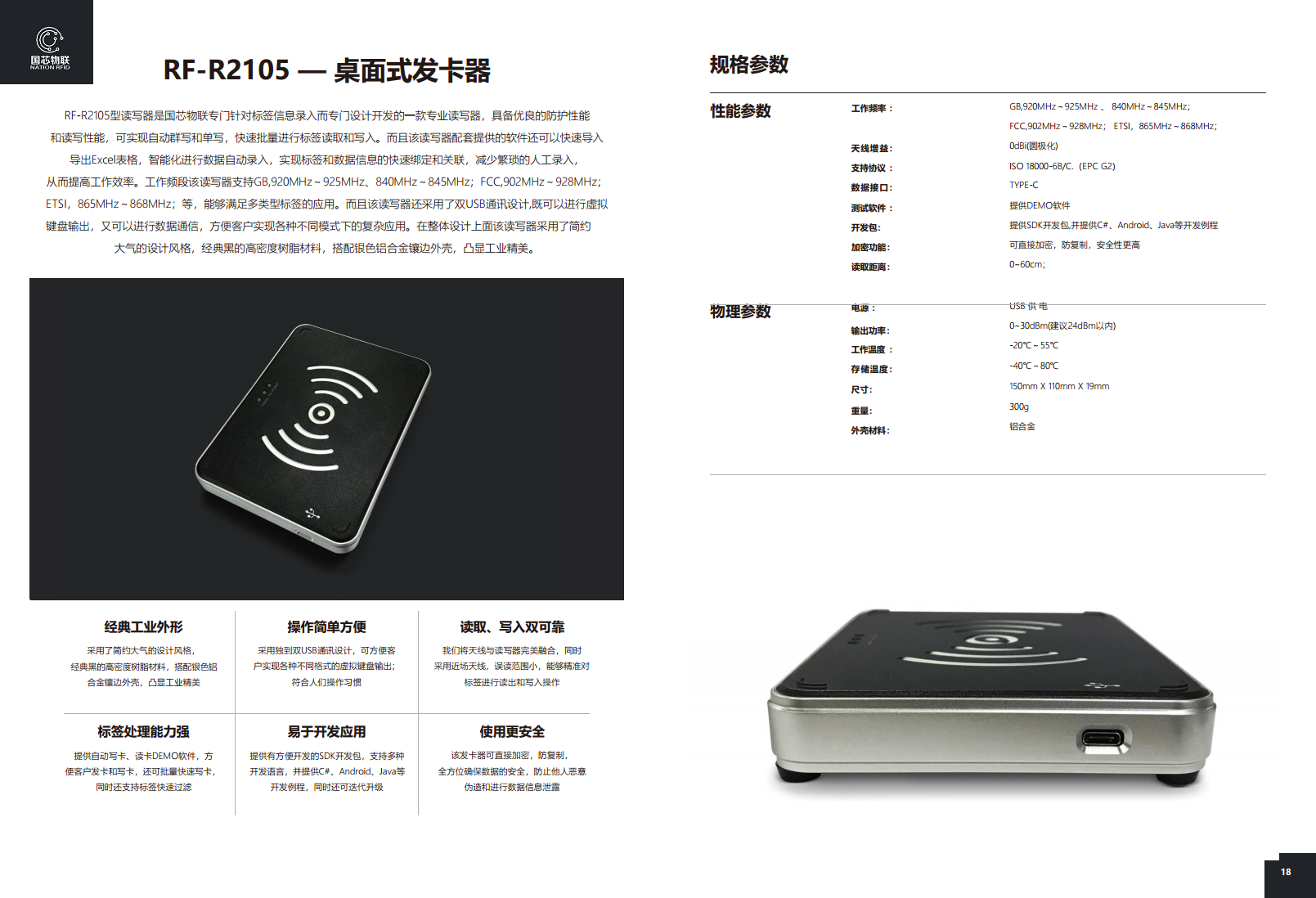 RF-R2105 — 桌面式发卡器图片