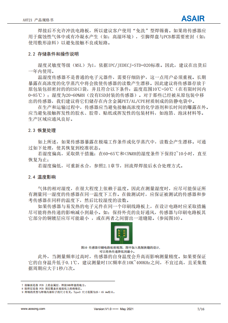 AHT21温湿度传感器图片