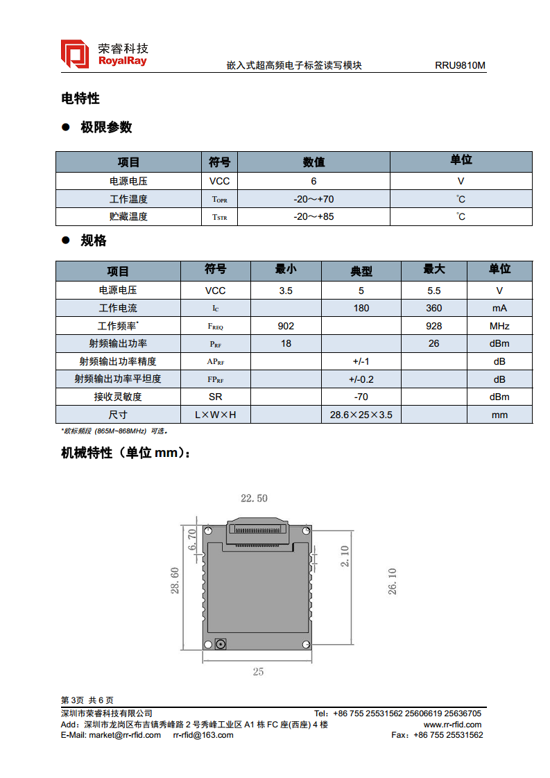 UHF高性能R2000模块 RRU9810M图片