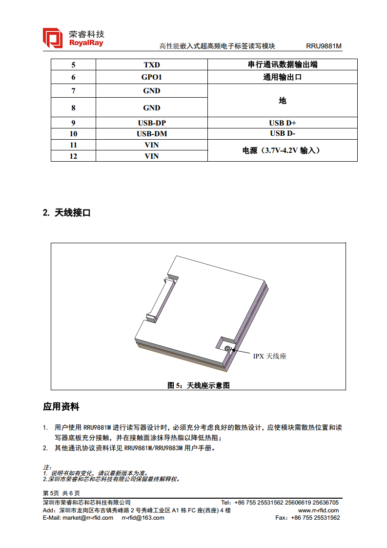 UHF高性能R2000模块 RRU9881M图片