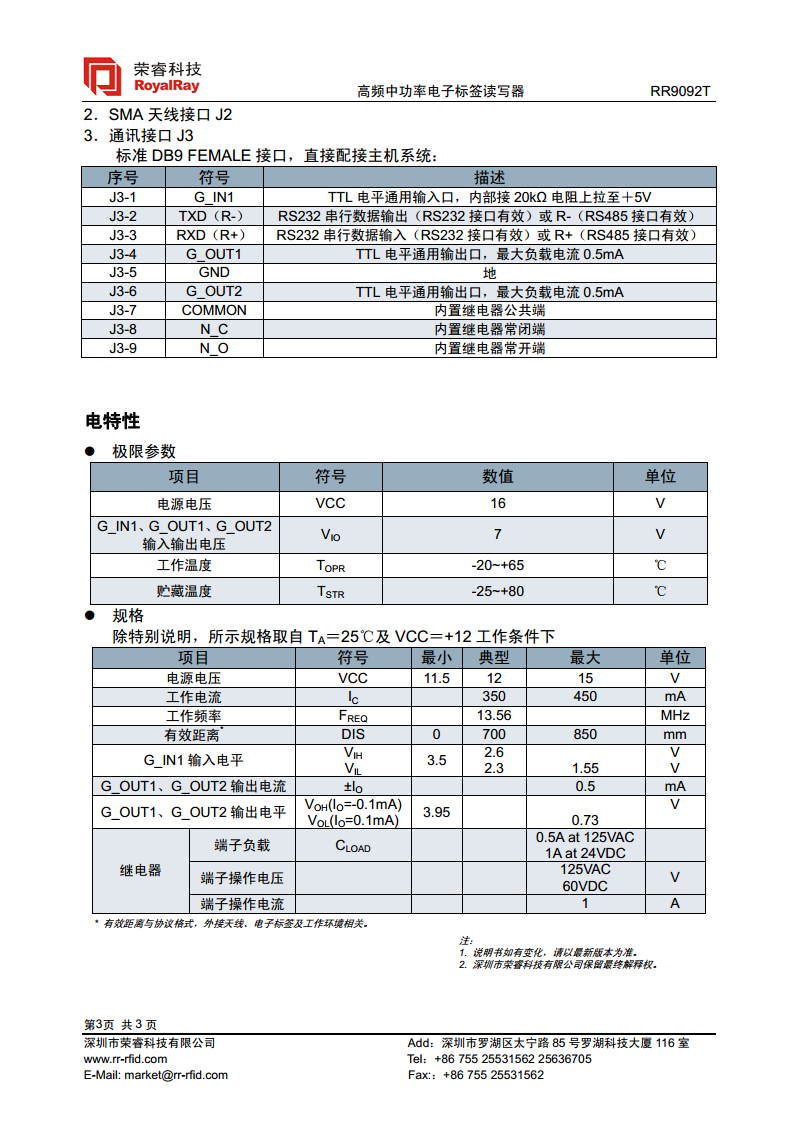 高频中功率读写器 RR9092T图片