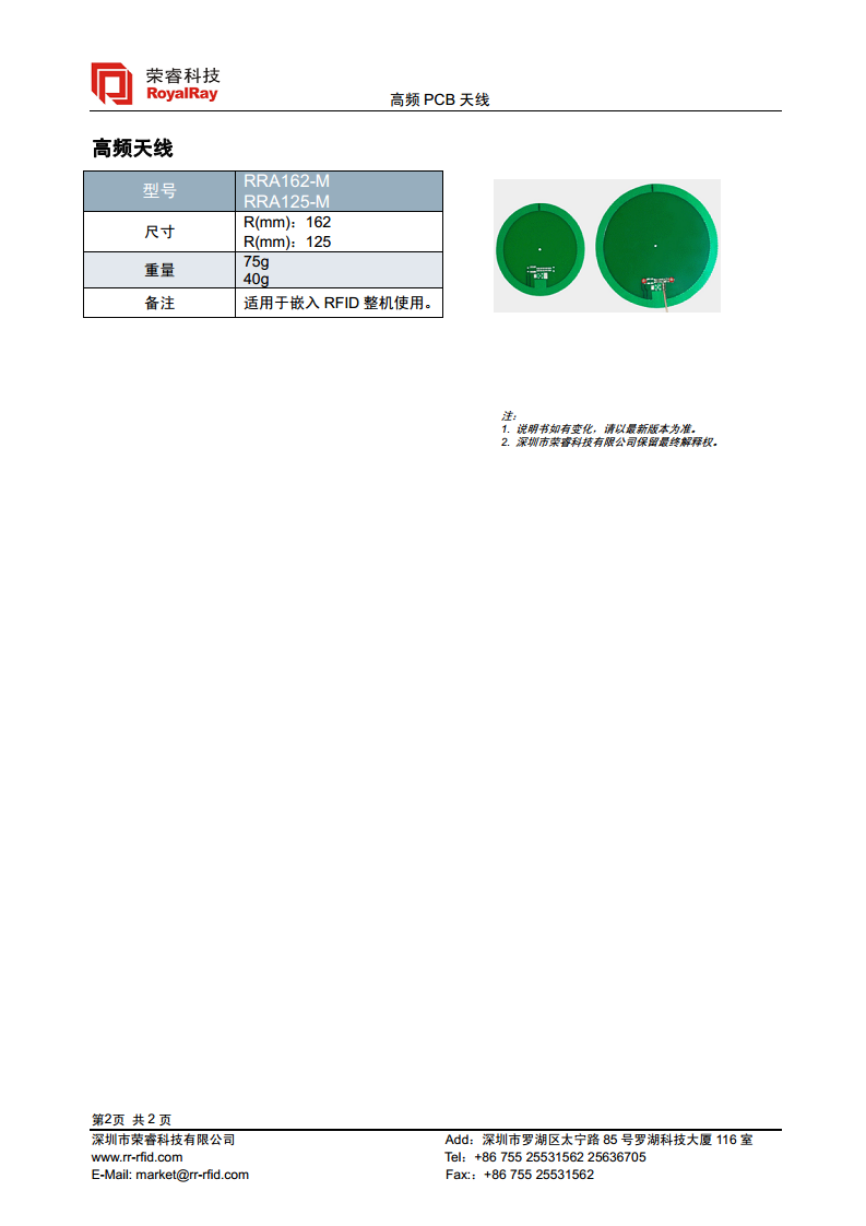 PCB天线 RRA1608-M图片