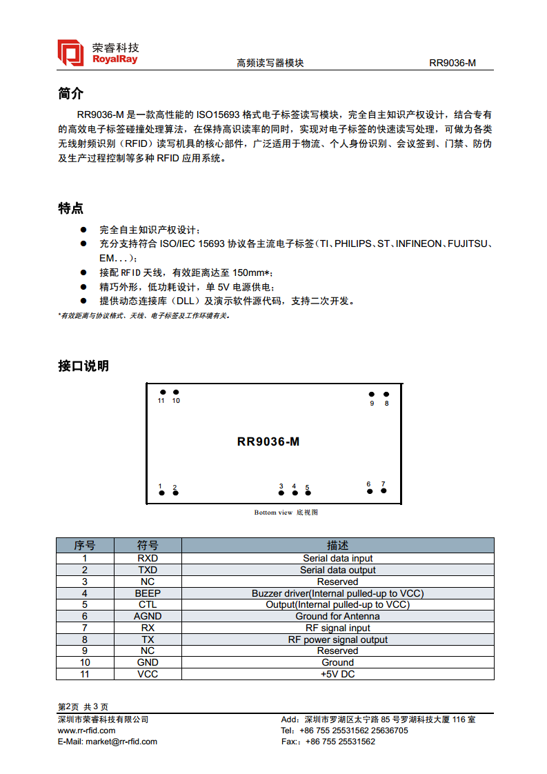 13.56MHz高频模块 RR9036-M图片