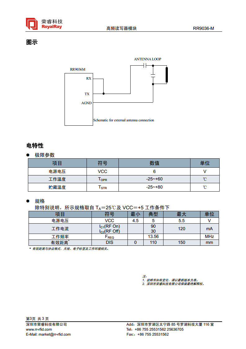13.56MHz高频模块 RR9036-M图片