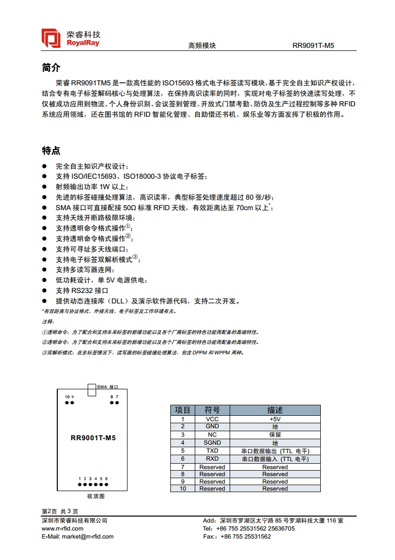 13.56MHz高频模块 RR9091TM5图片