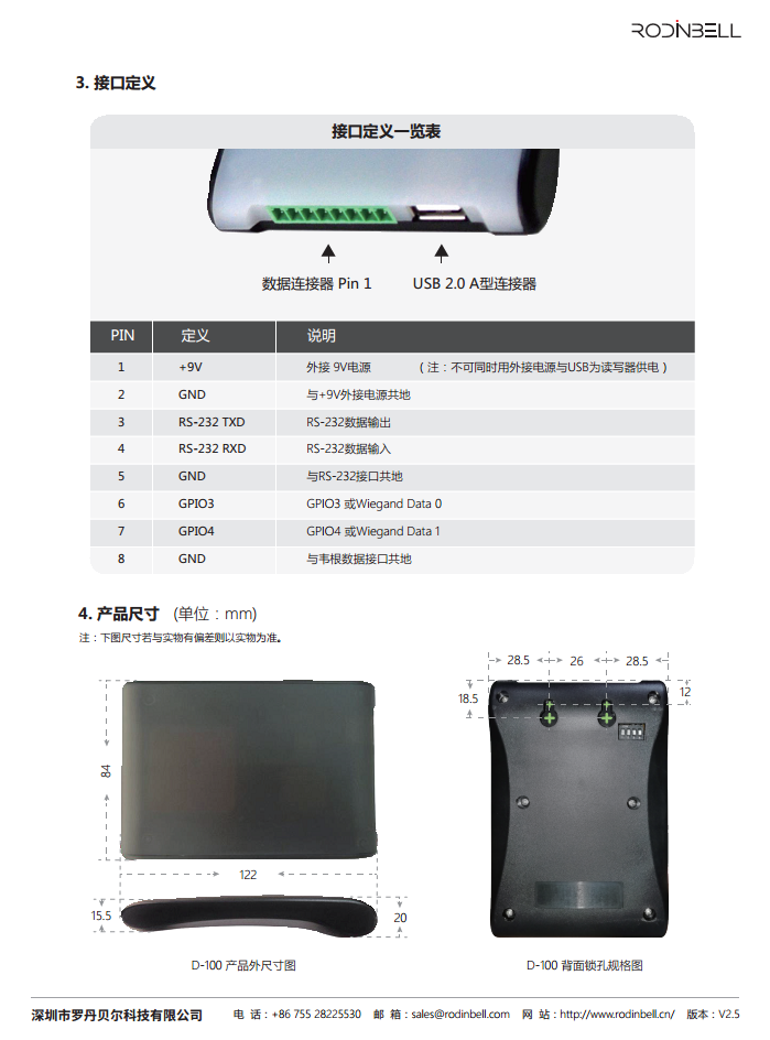 D-100/101 超高频桌面式读写器图片