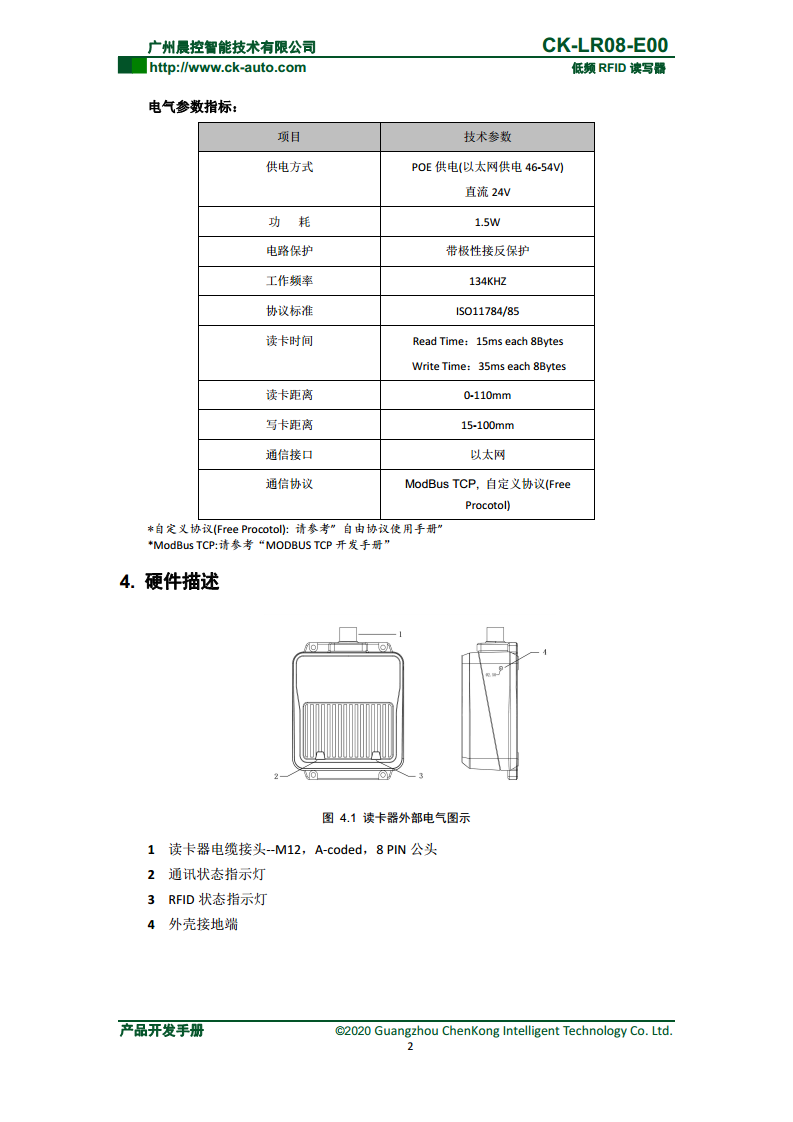 CK-LR08系列方形低频读写器 CK-LR08-E00图片