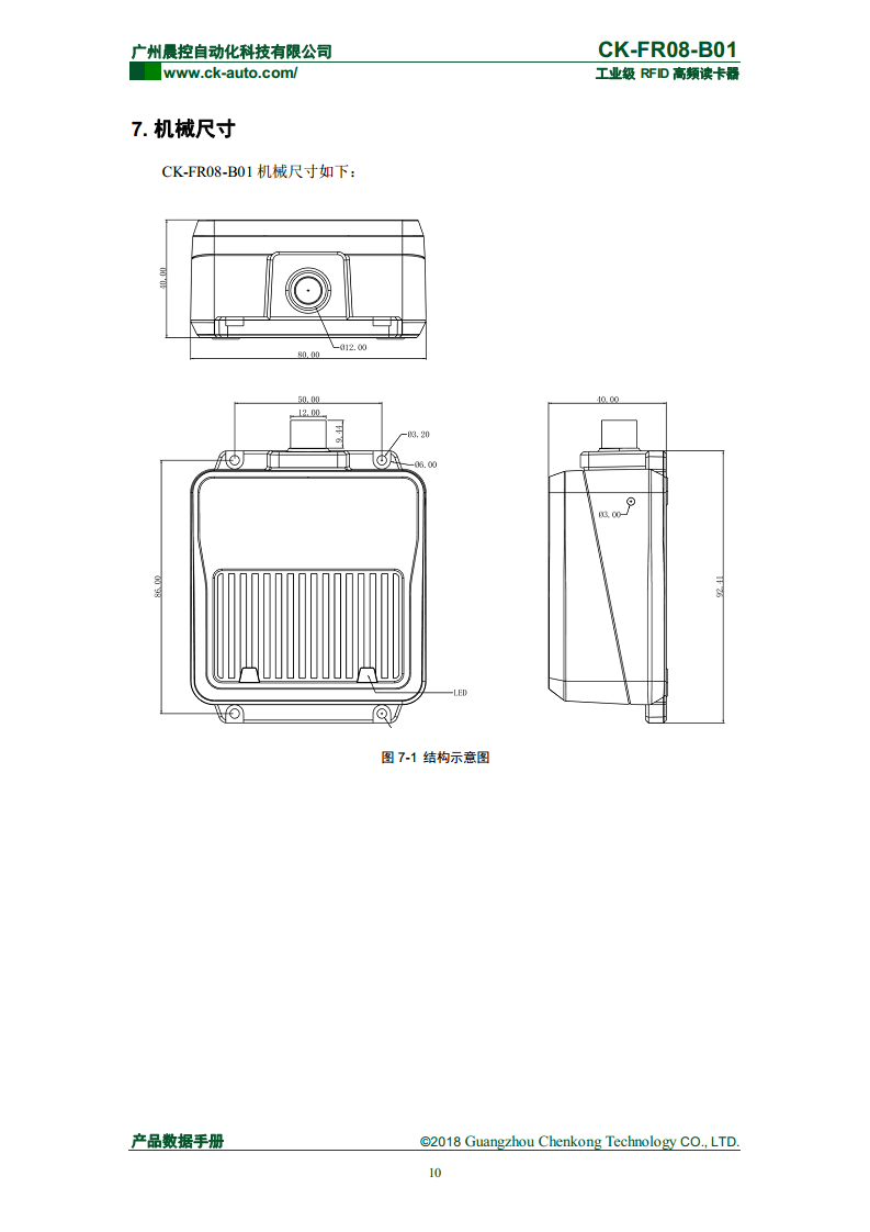 CK-FR08系列方形高频读写器 CK-FR08-B01图片