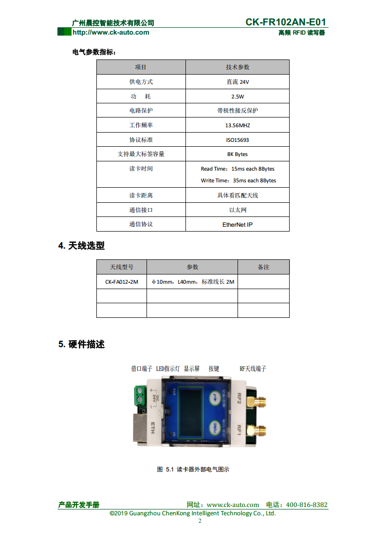 双探头高频读写器CK-FR102AN CK-FR102AN-E01图片