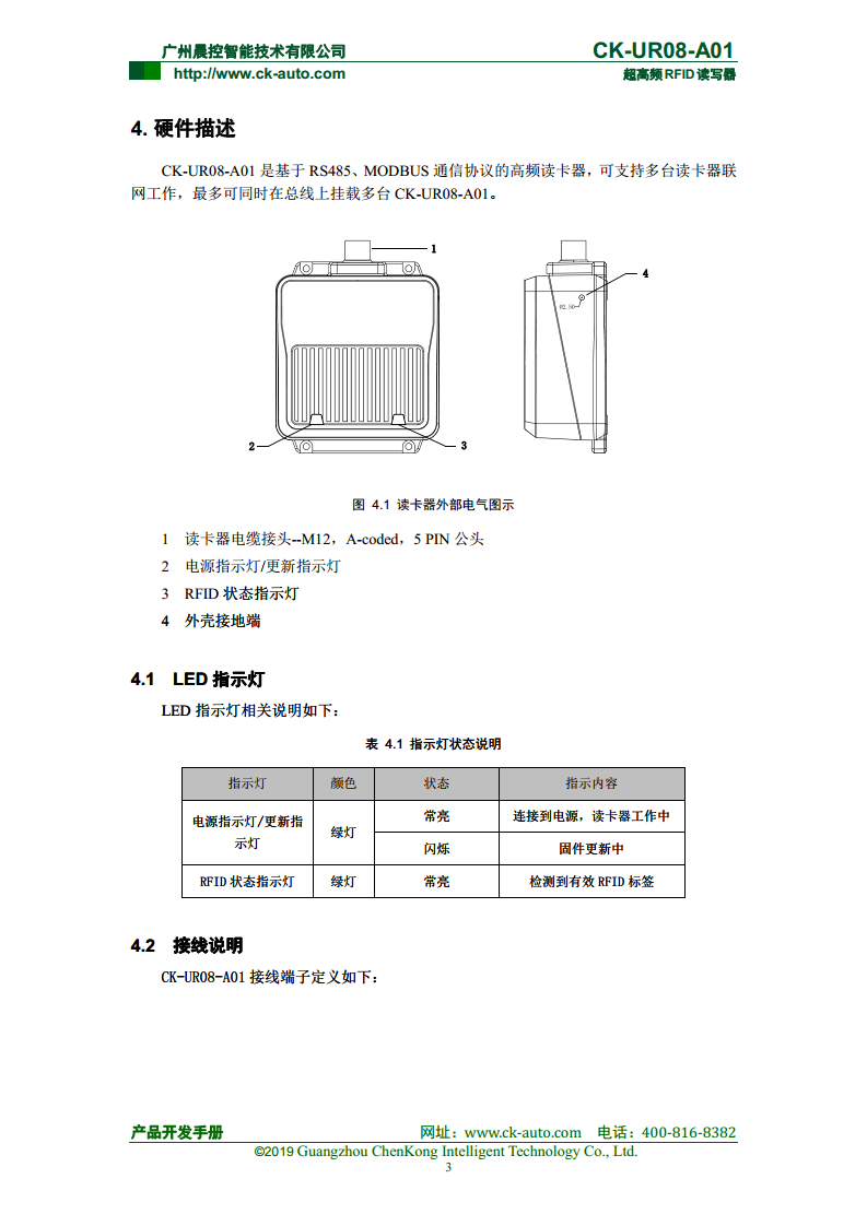 CK-UR08系列中距离超高频读写器 CK-UR08-A01图片