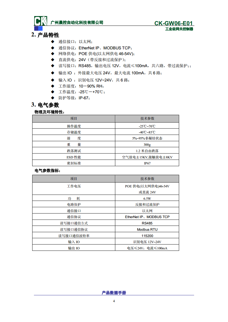 工业协议网关RFID控制器CK-GW06系列 CK-GW06-E01图片