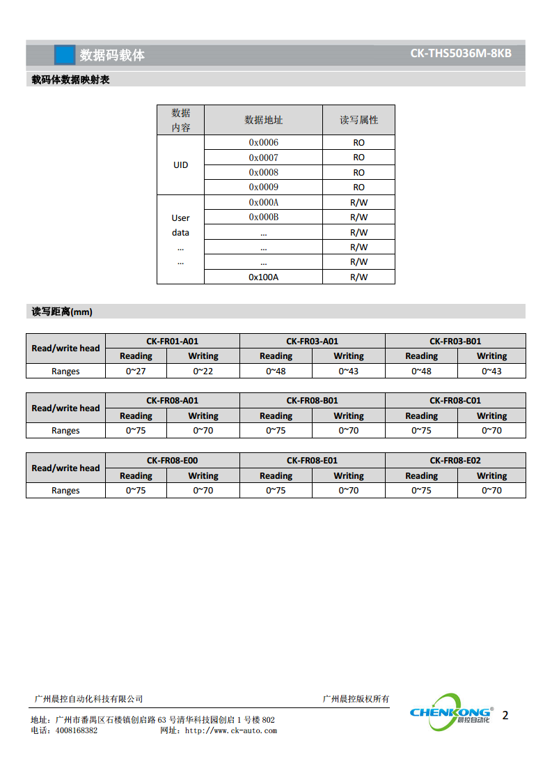 大容量高频方形电子标签CK-THS5036M-8kB图片